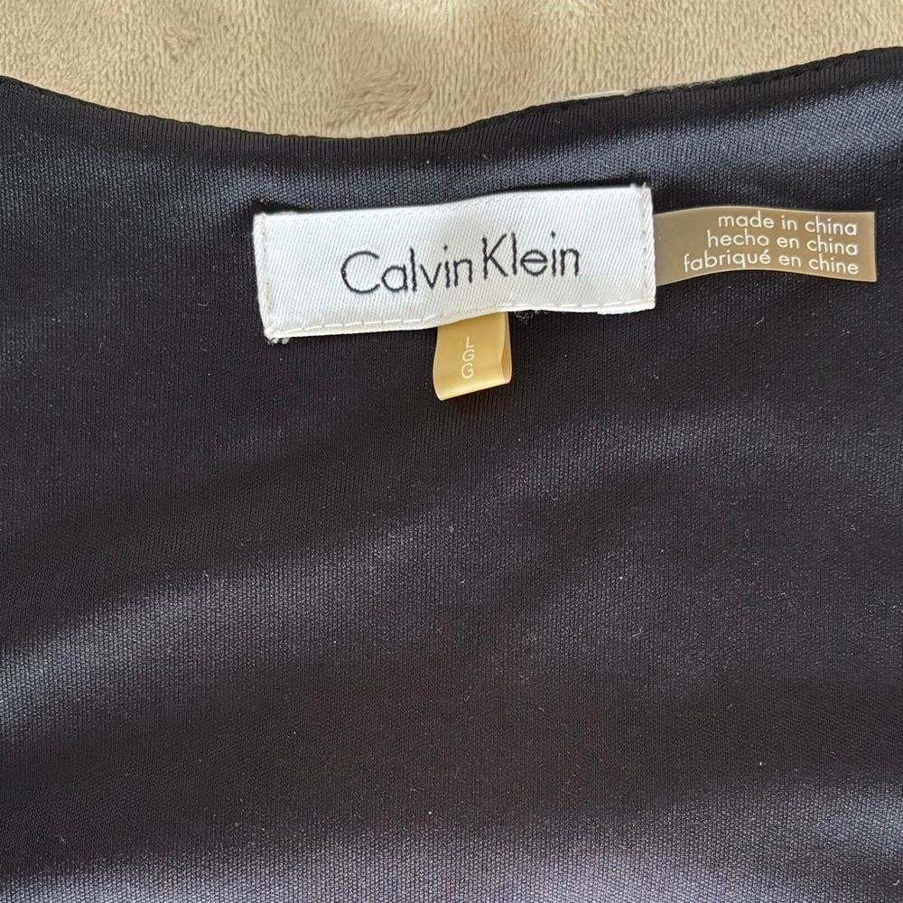 Calvin Klein Floral Faux Wrap Dress L - Picture 6 of 7
